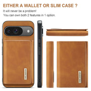 For Google Pixel 9 / 9 Pro DG.MING M1 Series 3-Fold Multi Card Wallet + Magnetic Phone Case(Brown)