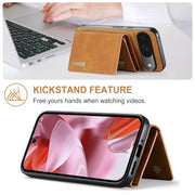 For Google Pixel 9 / 9 Pro DG.MING M1 Series 3-Fold Multi Card Wallet + Magnetic Phone Case(Brown)