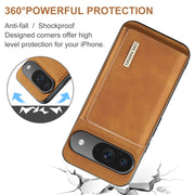 For Google Pixel 9 / 9 Pro DG.MING M1 Series 3-Fold Multi Card Wallet + Magnetic Phone Case(Brown)