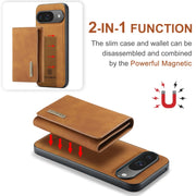 For Google Pixel 9 / 9 Pro DG.MING M1 Series 3-Fold Multi Card Wallet + Magnetic Phone Case(Brown)