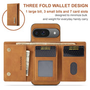 For Google Pixel 9 / 9 Pro DG.MING M1 Series 3-Fold Multi Card Wallet + Magnetic Phone Case(Brown)