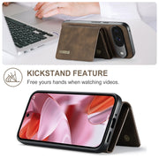 For Google Pixel 9 / 9 Pro DG.MING M1 Series 3-Fold Multi Card Wallet + Magnetic Phone Case(Coffee)