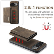 For Google Pixel 9 / 9 Pro DG.MING M1 Series 3-Fold Multi Card Wallet + Magnetic Phone Case(Coffee)