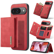 For Google Pixel 9 / 9 Pro DG.MING M1 Series 3-Fold Multi Card Wallet + Magnetic Phone Case(Red)