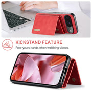 For Google Pixel 9 / 9 Pro DG.MING M1 Series 3-Fold Multi Card Wallet + Magnetic Phone Case(Red)