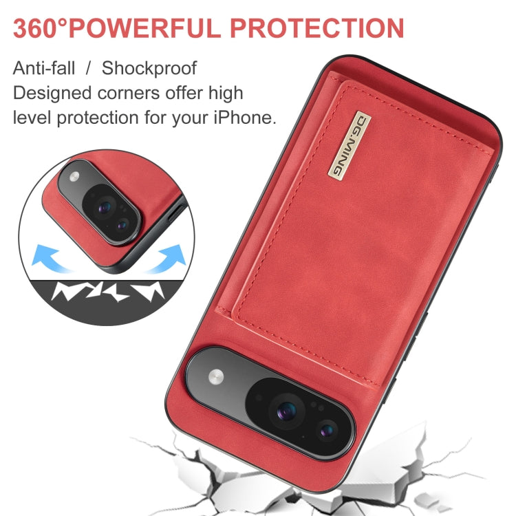 For Google Pixel 9 / 9 Pro DG.MING M1 Series 3-Fold Multi Card Wallet + Magnetic Phone Case(Red)