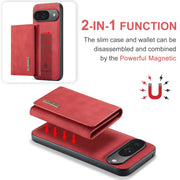 For Google Pixel 9 / 9 Pro DG.MING M1 Series 3-Fold Multi Card Wallet + Magnetic Phone Case(Red)