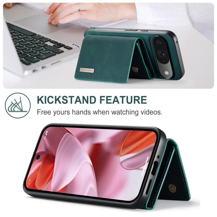 For Google Pixel 9 / 9 Pro DG.MING M1 Series 3-Fold Multi Card Wallet + Magnetic Phone Case(Green)