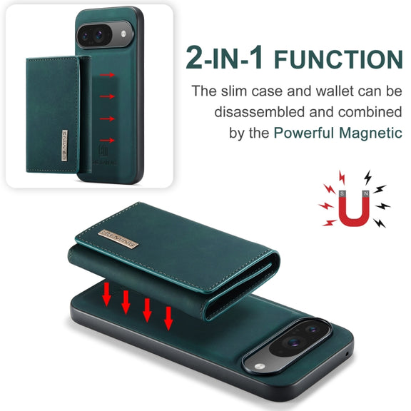 For Google Pixel 9 / 9 Pro DG.MING M1 Series 3-Fold Multi Card Wallet + Magnetic Phone Case(Green)