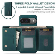 For Google Pixel 9 / 9 Pro DG.MING M1 Series 3-Fold Multi Card Wallet + Magnetic Phone Case(Green)