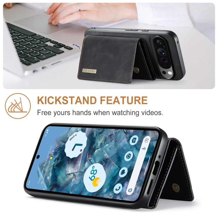 For Google Pixel 9 Pro XL DG.MING M1 Series 3-Fold Multi Card Wallet + Magnetic Phone Case(Black)