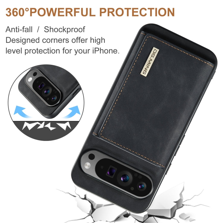 For Google Pixel 9 Pro XL DG.MING M1 Series 3-Fold Multi Card Wallet + Magnetic Phone Case(Black)