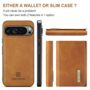 For Google Pixel 9 Pro XL DG.MING M1 Series 3-Fold Multi Card Wallet + Magnetic Phone Case(Brown)