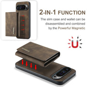 For Google Pixel 9 Pro XL DG.MING M1 Series 3-Fold Multi Card Wallet + Magnetic Phone Case(Coffee)