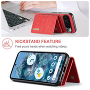 For Google Pixel 9 Pro XL DG.MING M1 Series 3-Fold Multi Card Wallet + Magnetic Phone Case(Red)