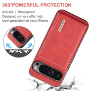 For Google Pixel 9 Pro XL DG.MING M1 Series 3-Fold Multi Card Wallet + Magnetic Phone Case(Red)