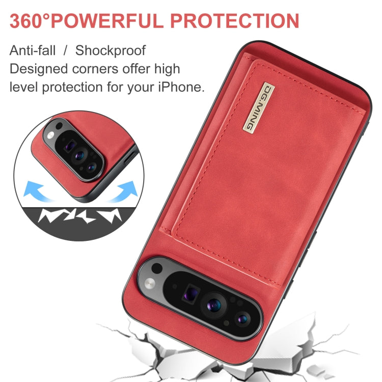 For Google Pixel 9 Pro XL DG.MING M1 Series 3-Fold Multi Card Wallet + Magnetic Phone Case(Red)