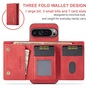 For Google Pixel 9 Pro XL DG.MING M1 Series 3-Fold Multi Card Wallet + Magnetic Phone Case(Red)
