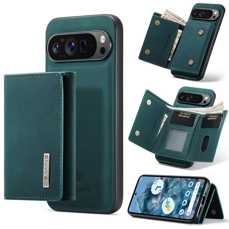 For Google Pixel 9 Pro XL DG.MING M1 Series 3-Fold Multi Card Wallet + Magnetic Phone Case(Green)