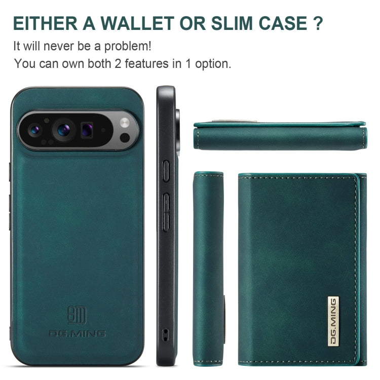 For Google Pixel 9 Pro XL DG.MING M1 Series 3-Fold Multi Card Wallet + Magnetic Phone Case(Green)