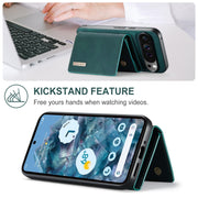 For Google Pixel 9 Pro XL DG.MING M1 Series 3-Fold Multi Card Wallet + Magnetic Phone Case(Green)