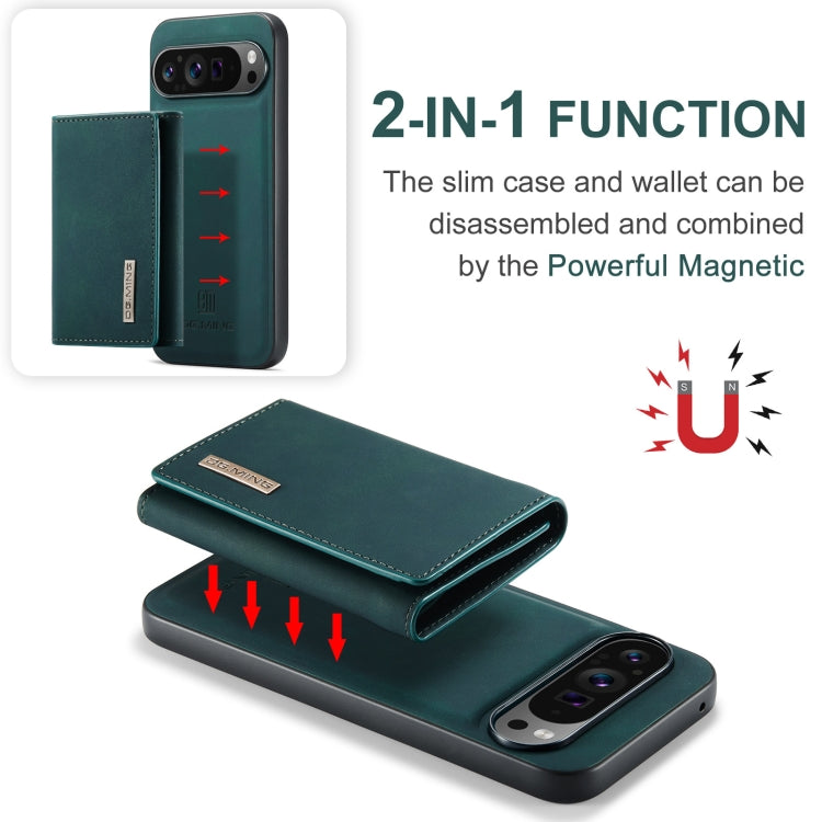 For Google Pixel 9 Pro XL DG.MING M1 Series 3-Fold Multi Card Wallet + Magnetic Phone Case(Green)