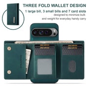 For Google Pixel 9 Pro XL DG.MING M1 Series 3-Fold Multi Card Wallet + Magnetic Phone Case(Green)