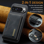 For Google Pixel 9 Pro XL DG.MING M2 Series 3-Fold Multi Card Bag + Magnetic Phone Case(Black)