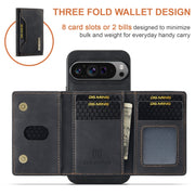 For Google Pixel 9 Pro XL DG.MING M2 Series 3-Fold Multi Card Bag + Magnetic Phone Case(Black)