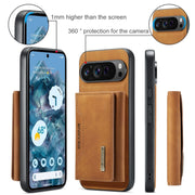 For Google Pixel 9 Pro XL DG.MING M2 Series 3-Fold Multi Card Bag + Magnetic Phone Case(Brown)