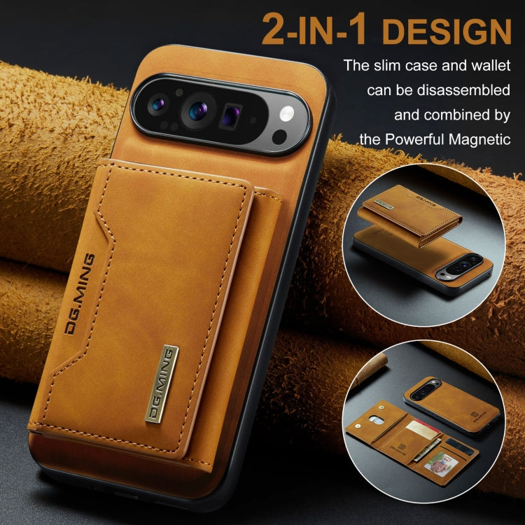 For Google Pixel 9 Pro XL DG.MING M2 Series 3-Fold Multi Card Bag + Magnetic Phone Case(Brown)