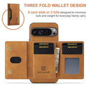 For Google Pixel 9 Pro XL DG.MING M2 Series 3-Fold Multi Card Bag + Magnetic Phone Case(Brown)