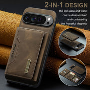 For Google Pixel 9 Pro XL DG.MING M2 Series 3-Fold Multi Card Bag + Magnetic Phone Case(Coffee)