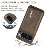 For Google Pixel 9 Pro XL DG.MING M2 Series 3-Fold Multi Card Bag + Magnetic Phone Case(Coffee)