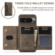 For Google Pixel 9 Pro XL DG.MING M2 Series 3-Fold Multi Card Bag + Magnetic Phone Case(Coffee)