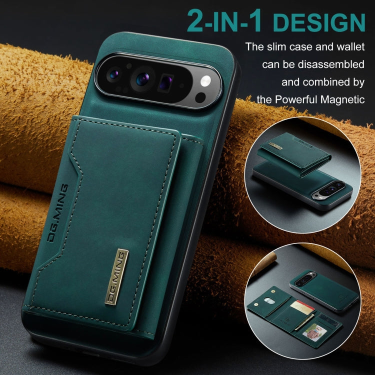 For Google Pixel 9 Pro XL DG.MING M2 Series 3-Fold Multi Card Bag + Magnetic Phone Case(Green)