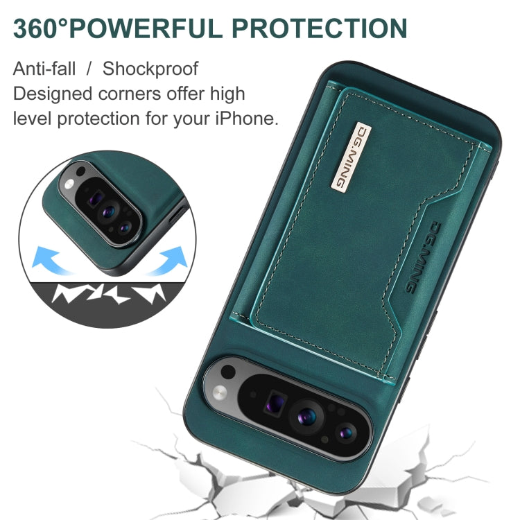 For Google Pixel 9 Pro XL DG.MING M2 Series 3-Fold Multi Card Bag + Magnetic Phone Case(Green)