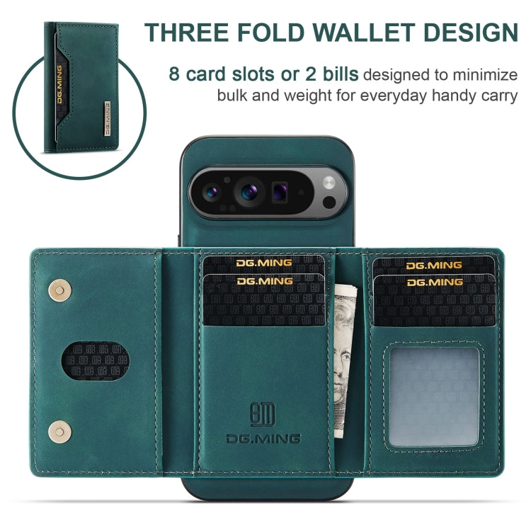 For Google Pixel 9 Pro XL DG.MING M2 Series 3-Fold Multi Card Bag + Magnetic Phone Case(Green)