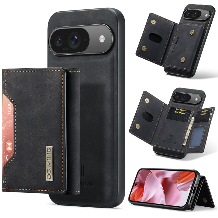 For Google Pixel 9 / 9 Pro DG.MING M2 Series 3-Fold Multi Card Bag + Magnetic Phone Case(Black)
