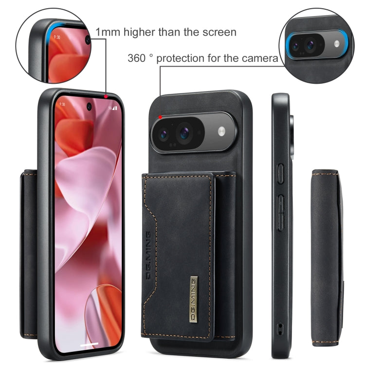 For Google Pixel 9 / 9 Pro DG.MING M2 Series 3-Fold Multi Card Bag + Magnetic Phone Case(Black)