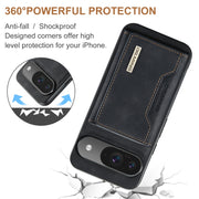 For Google Pixel 9 / 9 Pro DG.MING M2 Series 3-Fold Multi Card Bag + Magnetic Phone Case(Black)