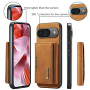 For Google Pixel 9 / 9 Pro DG.MING M2 Series 3-Fold Multi Card Bag + Magnetic Phone Case(Brown)