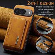 For Google Pixel 9 / 9 Pro DG.MING M2 Series 3-Fold Multi Card Bag + Magnetic Phone Case(Brown)