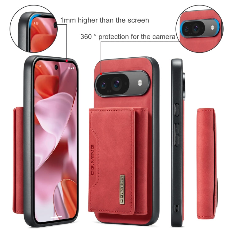 For Google Pixel 9 / 9 Pro DG.MING M2 Series 3-Fold Multi Card Bag + Magnetic Phone Case(Red)