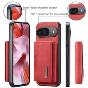 For Google Pixel 9 / 9 Pro DG.MING M2 Series 3-Fold Multi Card Bag + Magnetic Phone Case(Red)