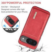 For Google Pixel 9 / 9 Pro DG.MING M2 Series 3-Fold Multi Card Bag + Magnetic Phone Case(Red)