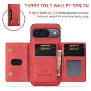 For Google Pixel 9 / 9 Pro DG.MING M2 Series 3-Fold Multi Card Bag + Magnetic Phone Case(Red)