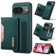 For Google Pixel 9 / 9 Pro DG.MING M2 Series 3-Fold Multi Card Bag + Magnetic Phone Case(Green)