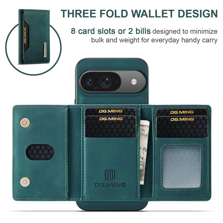For Google Pixel 9 / 9 Pro DG.MING M2 Series 3-Fold Multi Card Bag + Magnetic Phone Case(Green)