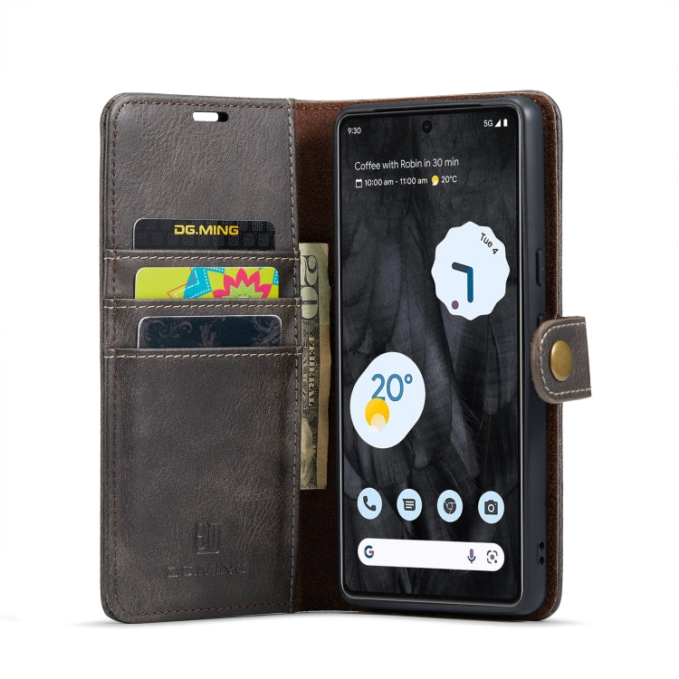 For Google Pixel 8 Pro DG.MING Crazy Horse Texture Detachable Magnetic Leather Phone Case(Grey)